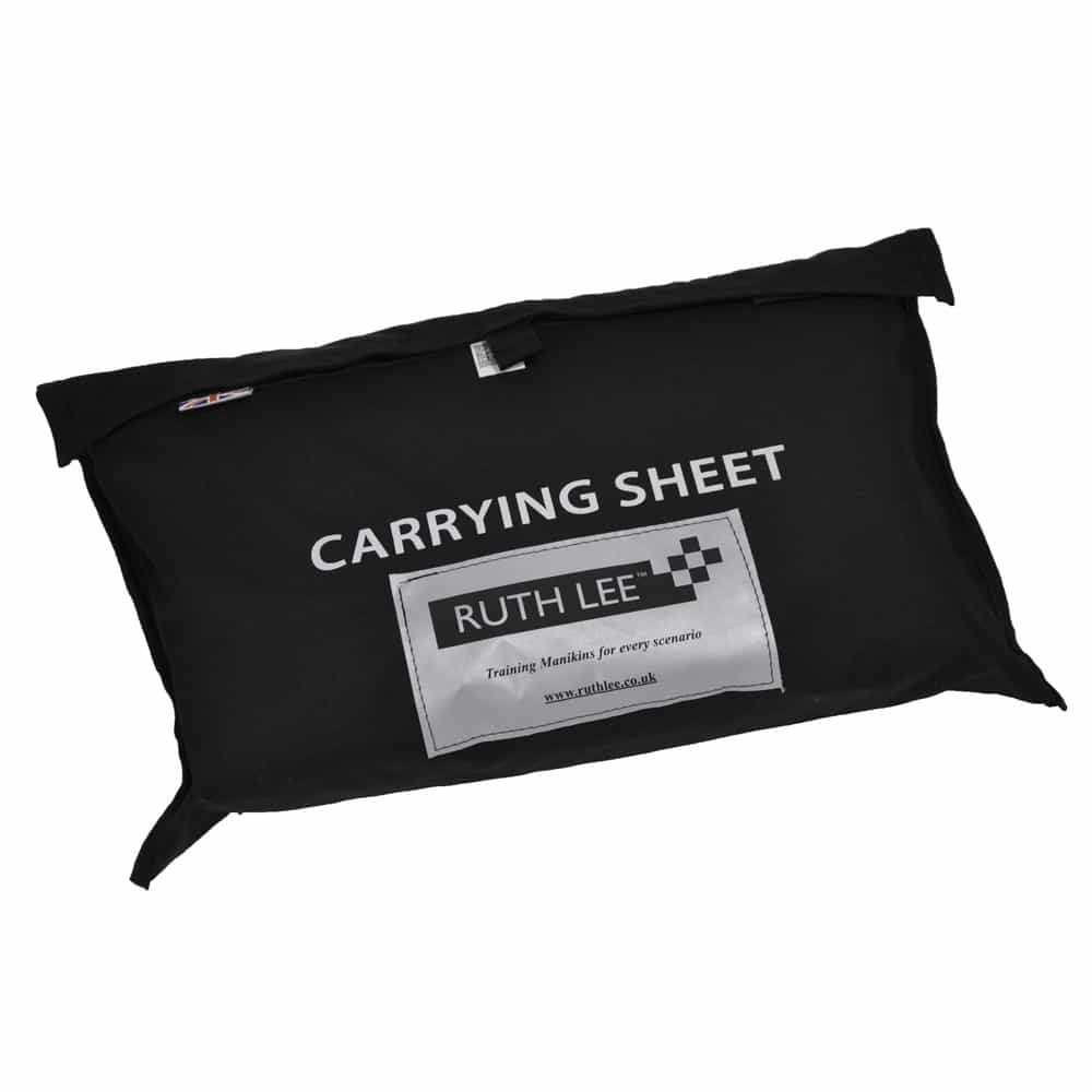 Ruth Lee carrying sheet for training manikins.