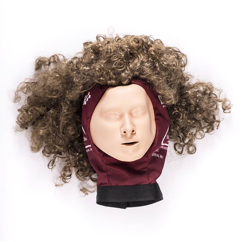 Realistic Face Mask with Wig for Adult Training Manikins