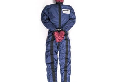 Rescue training dummy in protective clothing.