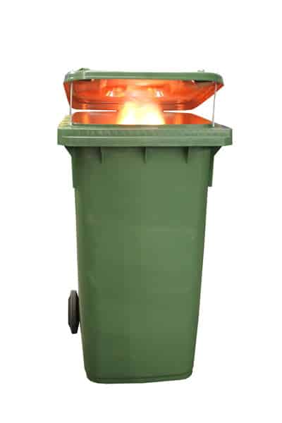 FireWare Simulated Burning Wheelie Bin