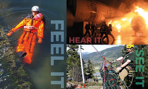 Safety training: water rescue, firefighting, and mountain evacuation.