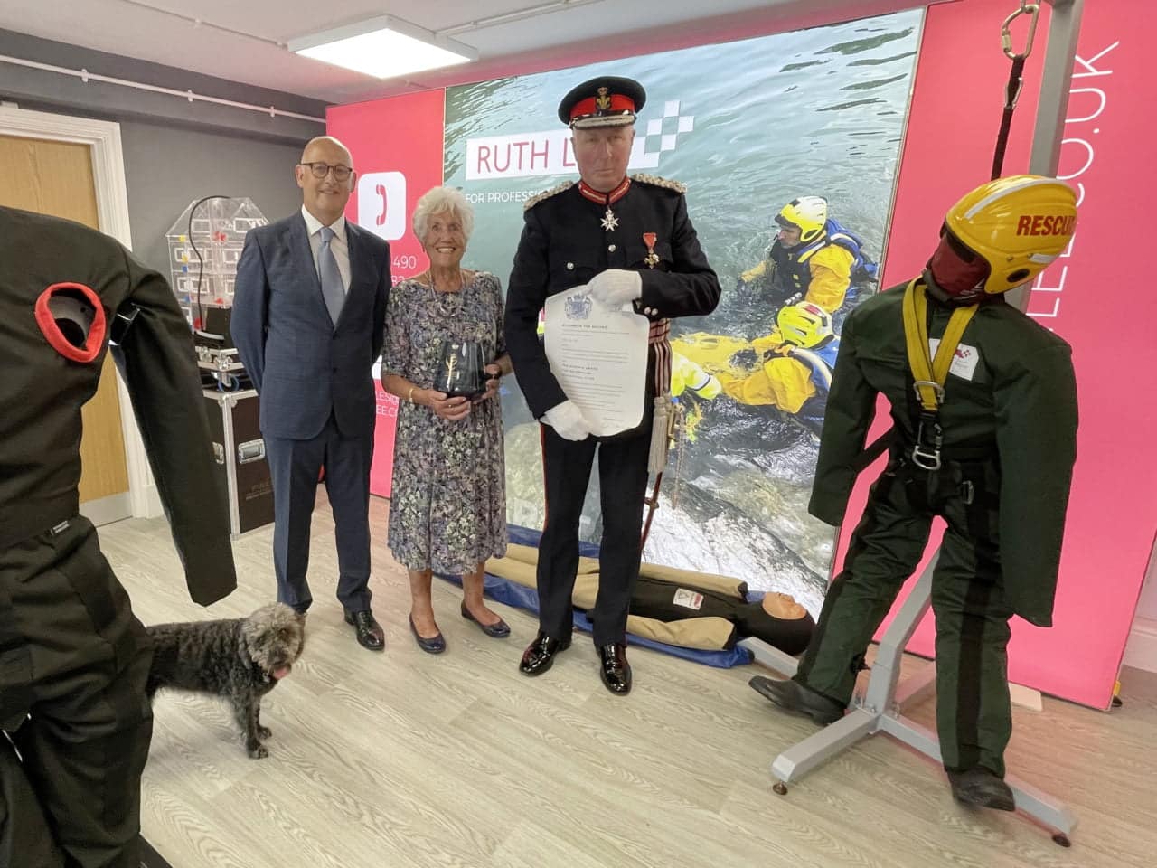 Lord Lieutenant of Clwyd presents Ruth Lee with the Queen’s Award for Enterprise