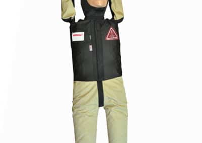 Pool rescue training dummy with arms raised.