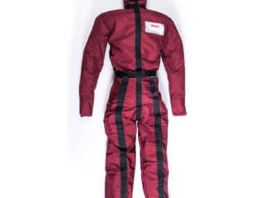 Red and black Duty Plus Manikin Adult Front dummy suit for rescue practice.
