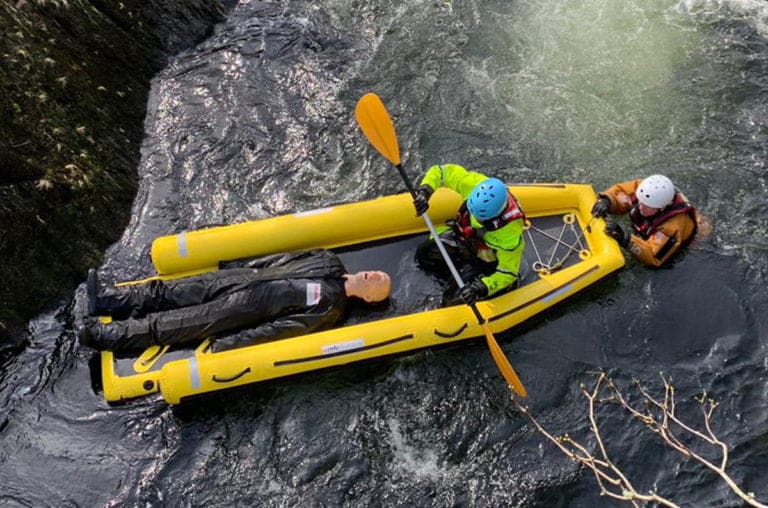 Advanced Water Rescue Manikin in Rescue Boat