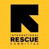 International Rescue Committee logo, yellow background.